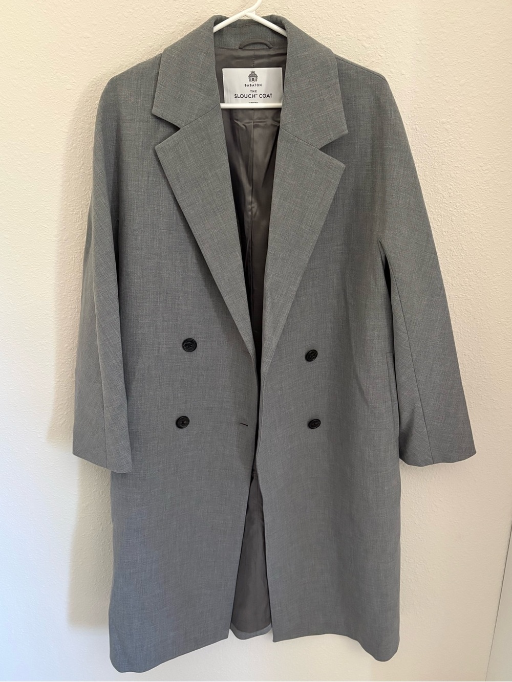 Aritzia Babaton The Slouch Coat in Light Gray - Picture 4 of 8
